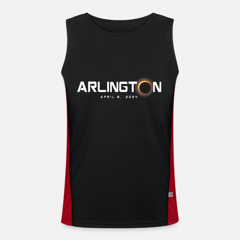 Arlington Texas 2024 Eclipse Souvenir 8 avril Débardeur respirant contrasté Homme 