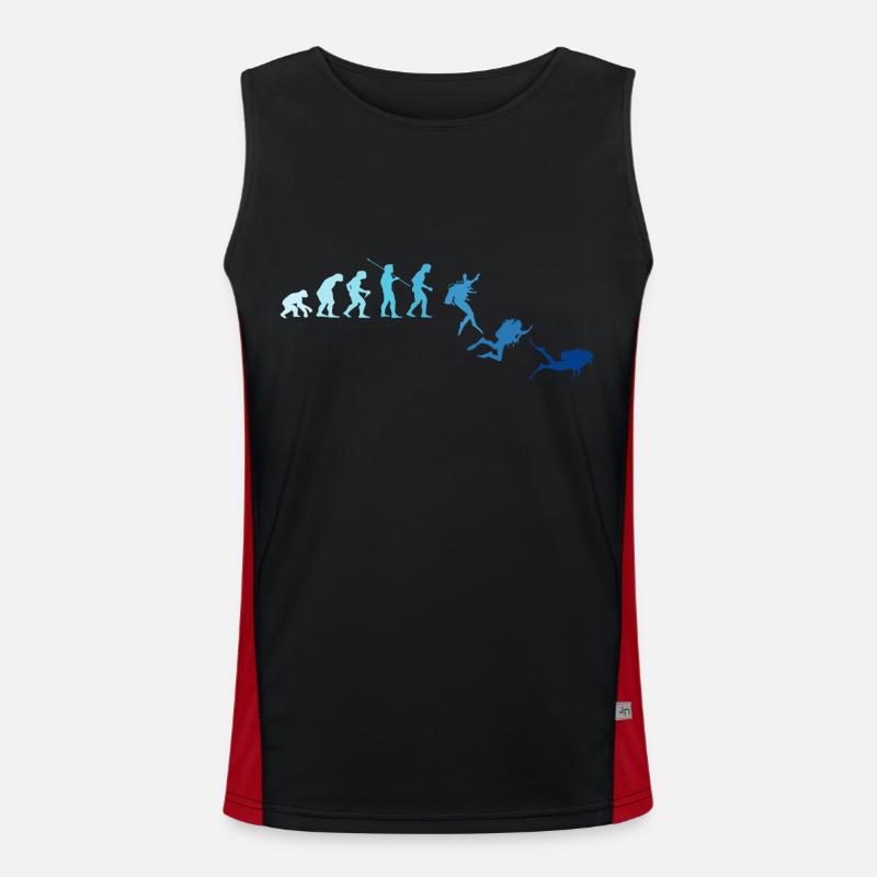 Diver Evolution Scuba - Men's Functional Contrast Tank Top  - black/red