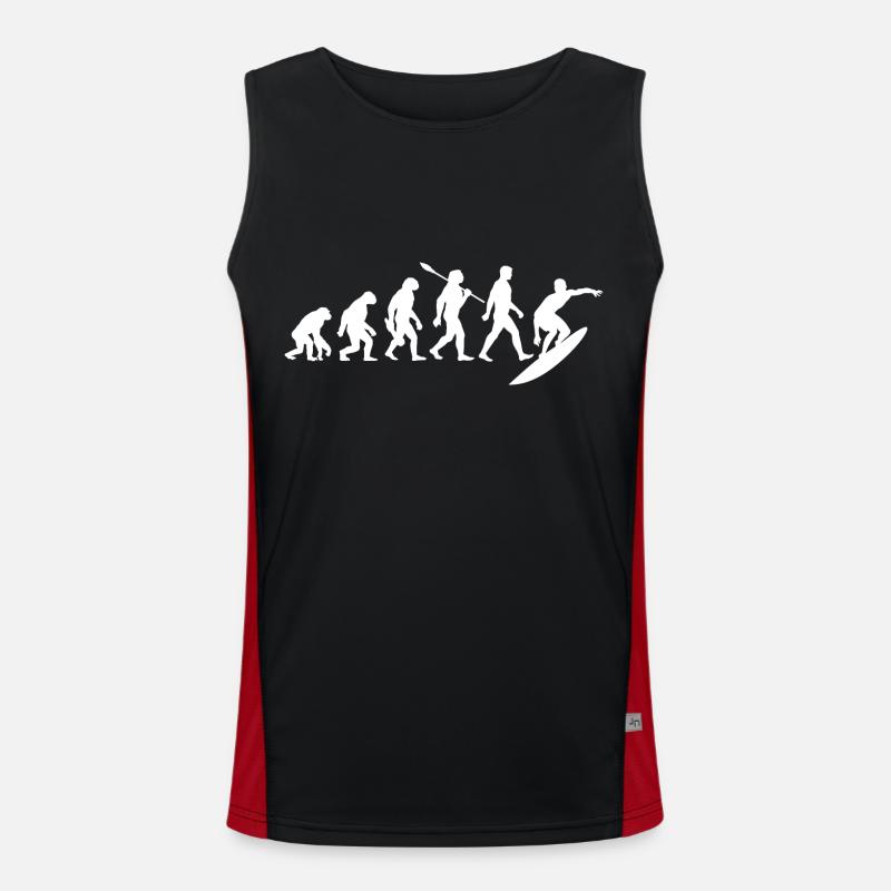 Evolution Surfer - Surfing - Surfboard - Men's Functional Contrast Tank Top  - black/red