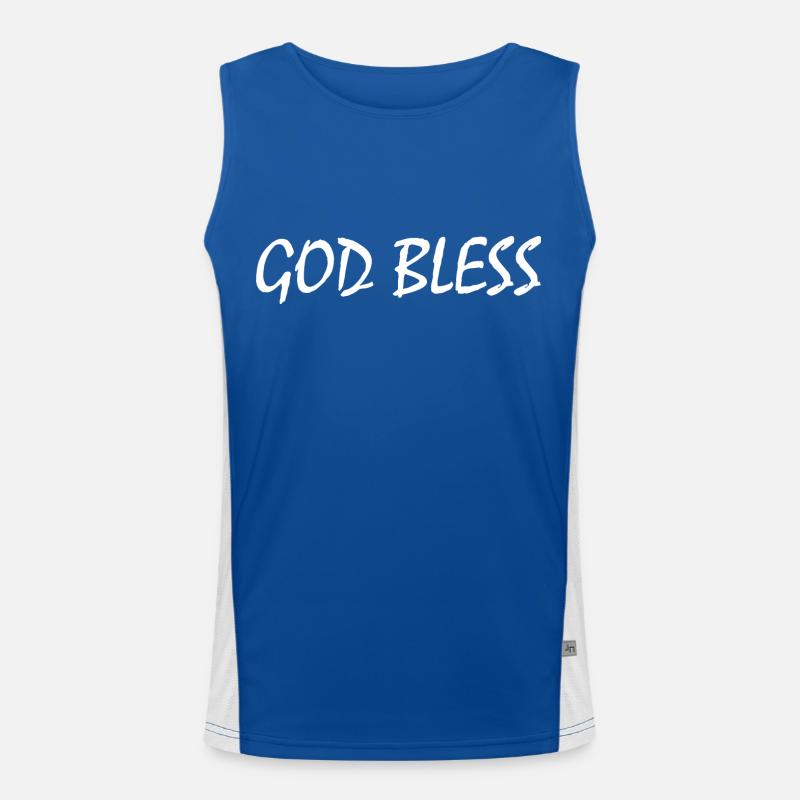 God bless Men's Functional Contrast Tank Top 