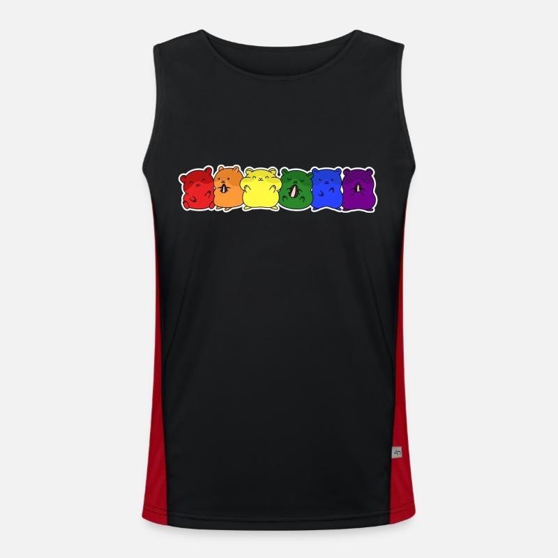 Conception de hamster drapeau LGBT + pour les personnes LGBT + Débardeur respirant contrasté Homme 