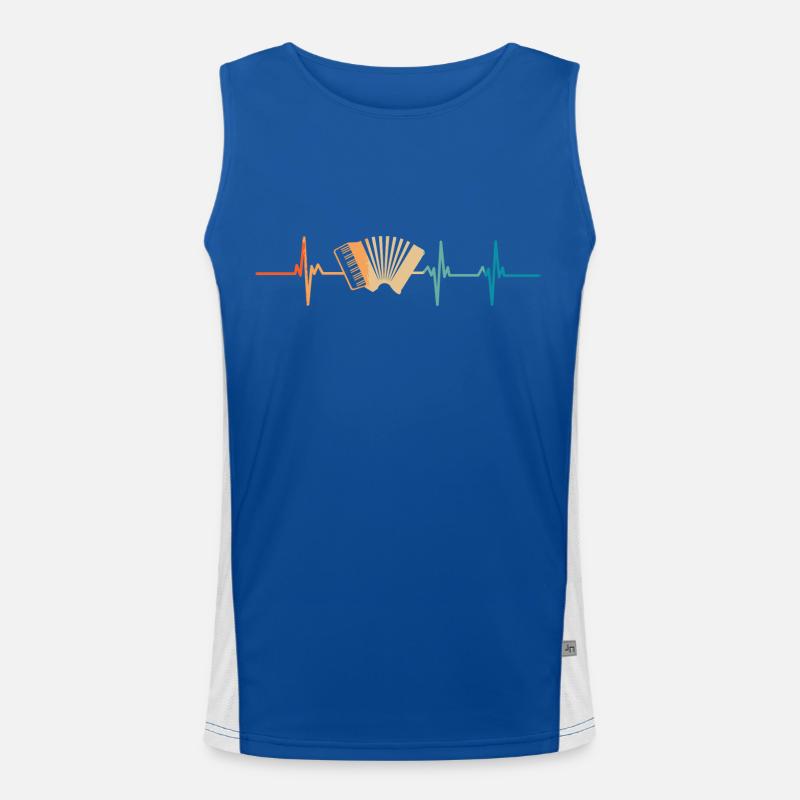 Akkordeon-Herzschlag Funktionelles Kontrast-Tank Top für Männer 