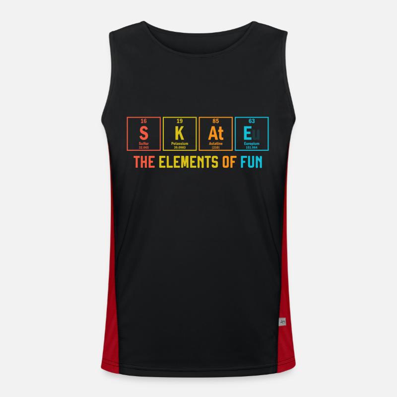 Skate Die Elemente des Spaßes Periodensystem Funktionelles Kontrast-Tank Top für Männer 