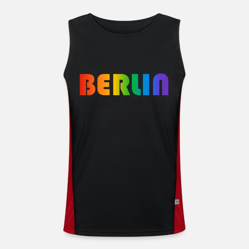 Texte arc-en-ciel de Berlin Débardeur respirant contrasté Homme 
