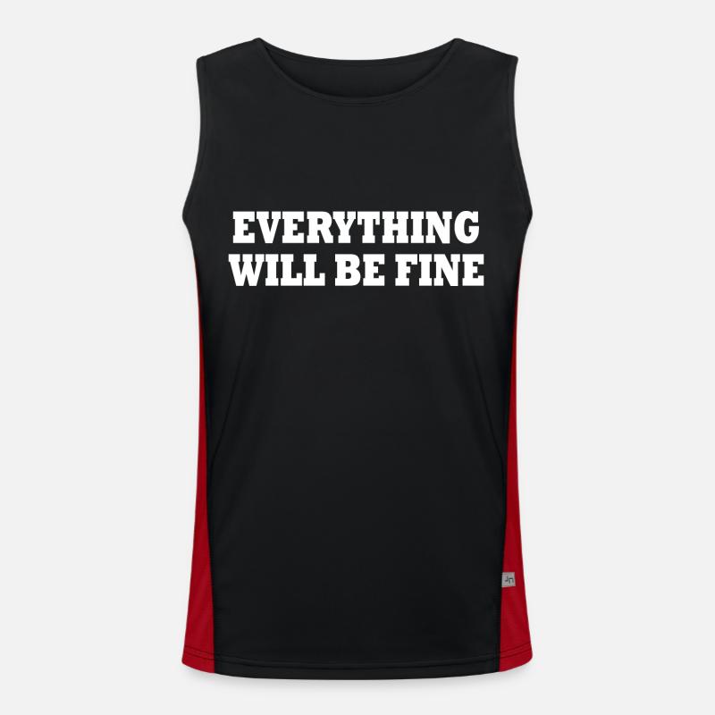 everything will be fine - Men's Functional Contrast Tank Top  - black/red