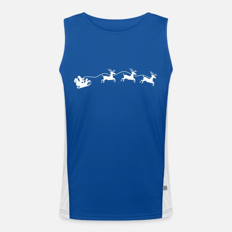 weihnachtsmann schlitten Funktionelles Kontrast-Tank Top für Männer 