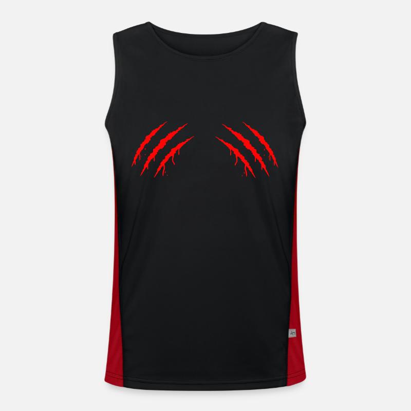Claws 2 - Men's Functional Contrast Tank Top  - black/red