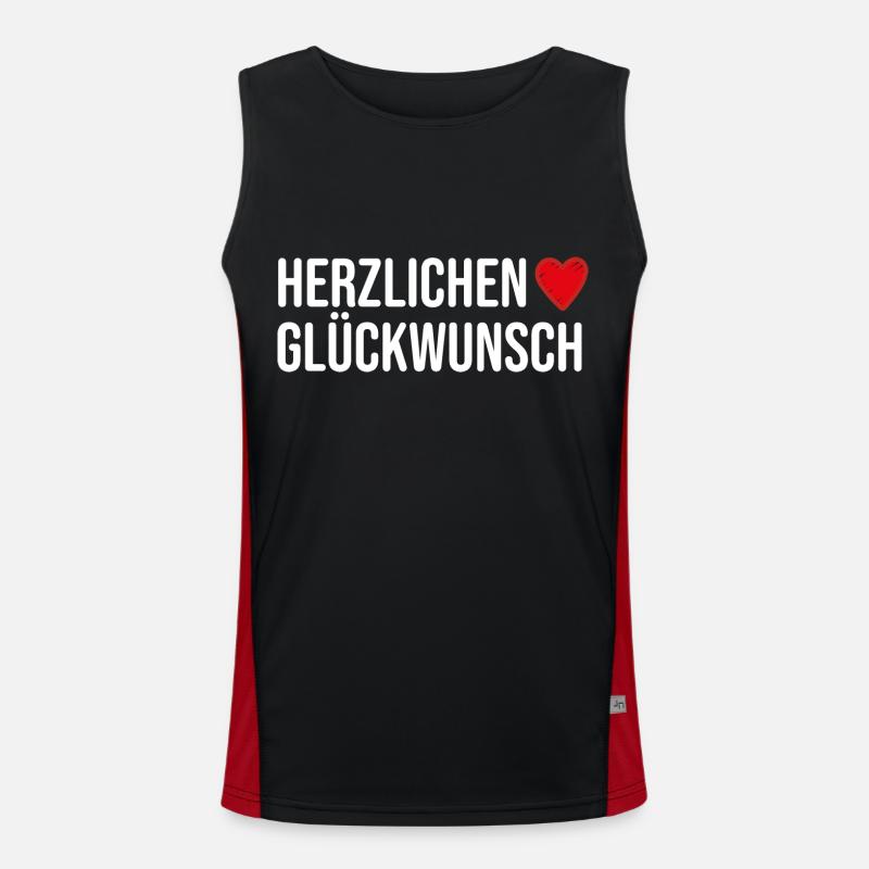 Herzlichen Glückwunsch Herzlich Geschenkidee Funktionelles Kontrast-Tank Top für Männer 