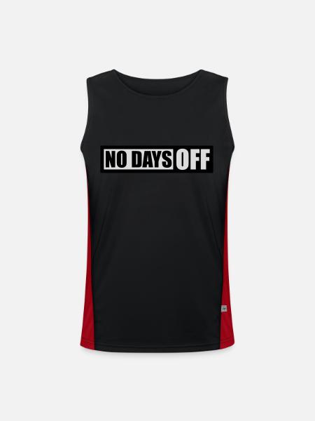 no days off quote - Men's Functional Contrast Tank Top  - black/red - Front