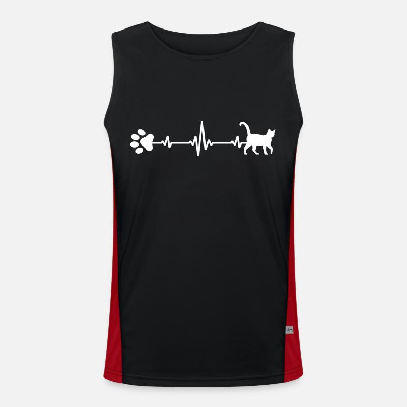 Chat Poil de chat Mietzekat Cat vie de chat patte velours Débardeur respirant contrasté Homme 
