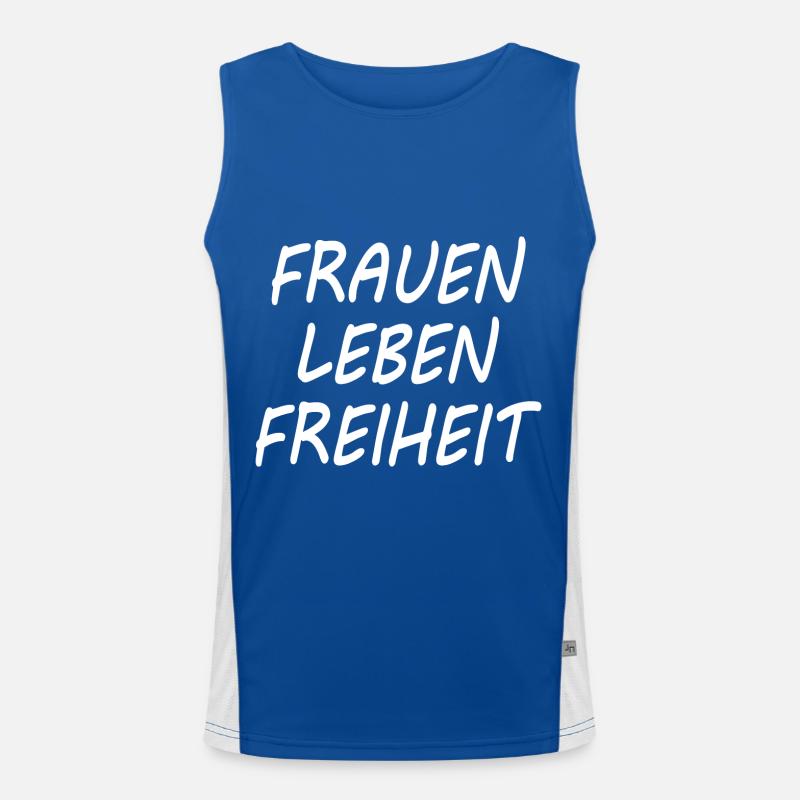 Frau leben freiheit Funktionelles Kontrast-Tank Top für Männer 