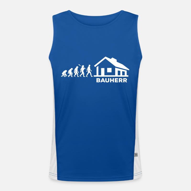 Evolution - Bauherr - Haus - bauen - EFH Funktionelles Kontrast-Tank Top für Männer 