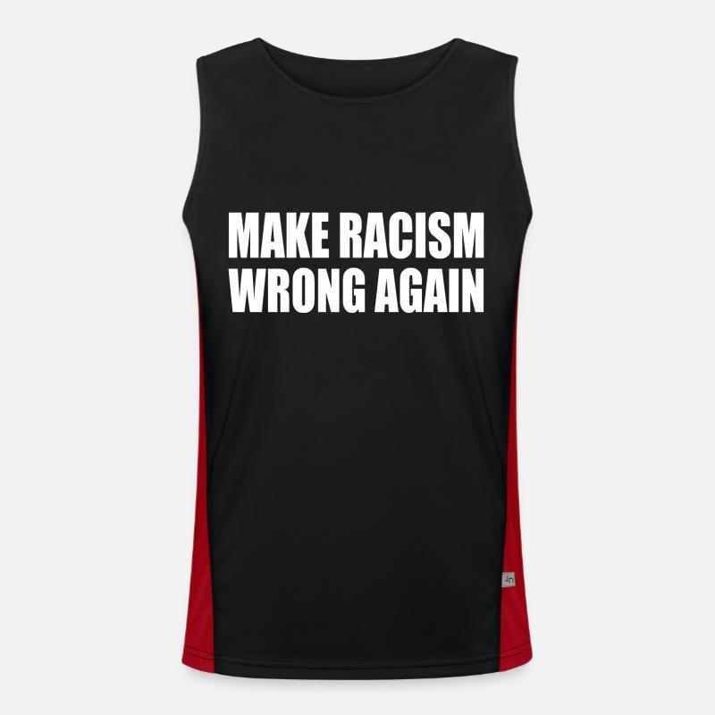 make racism wrong again - Men's Functional Contrast Tank Top  - black/red