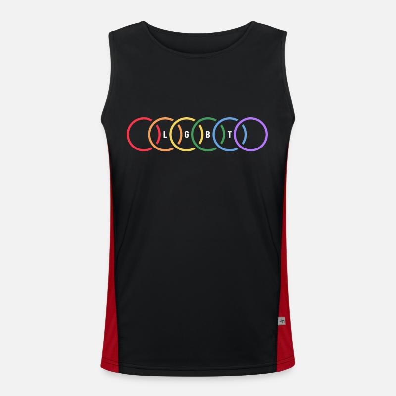lgbt identität regenbogen human Funktionelles Kontrast-Tank Top für Männer 