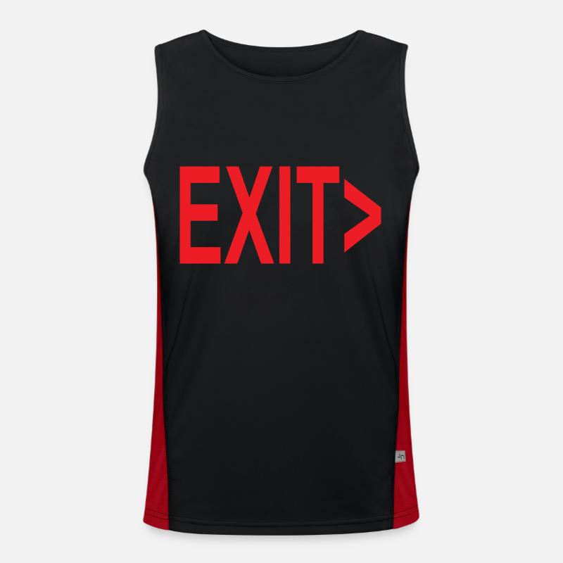 Exit / Exit / Emergency Exit - Men's Functional Contrast Tank Top  - black/red