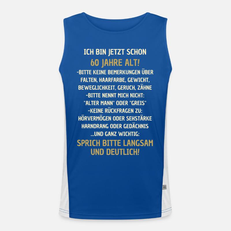 60. Geburtstag lustiger Spruch Funktionelles Kontrast-Tank Top für Männer 