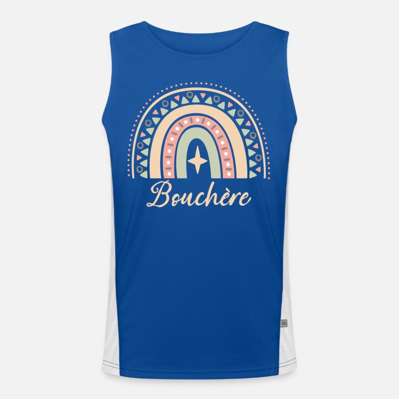 Cadeau Bouchère. Boho Rainbow bouchère. Débardeur respirant contrasté Homme 