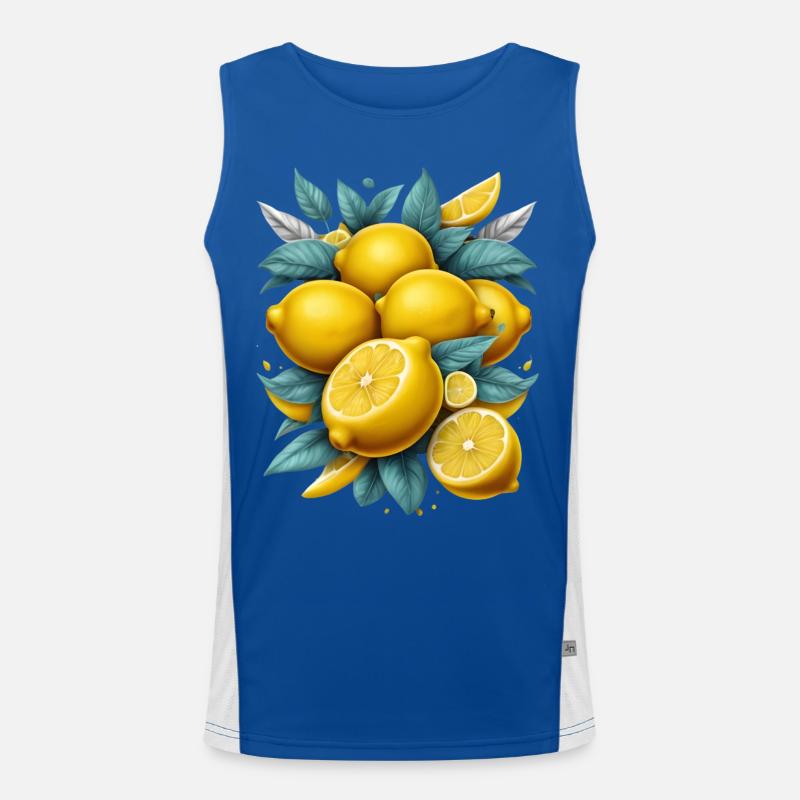 Zitronen Funktionelles Kontrast-Tank Top für Männer 