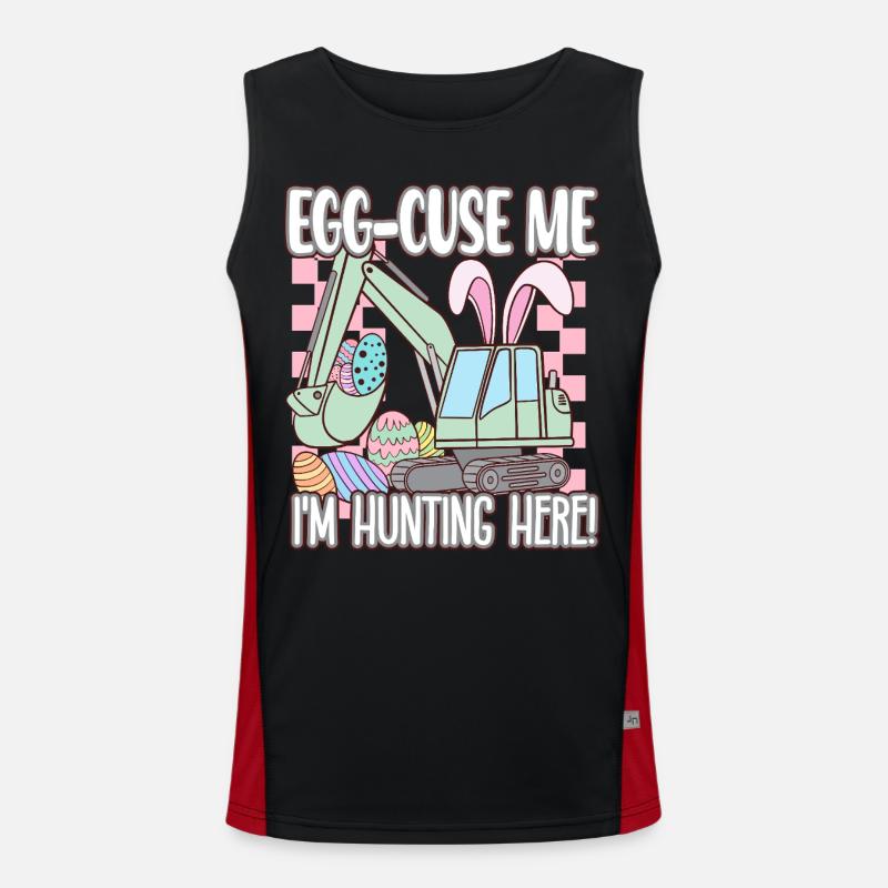 Egg cuse me Happy Easter Funktionelles Kontrast-Tank Top für Männer 