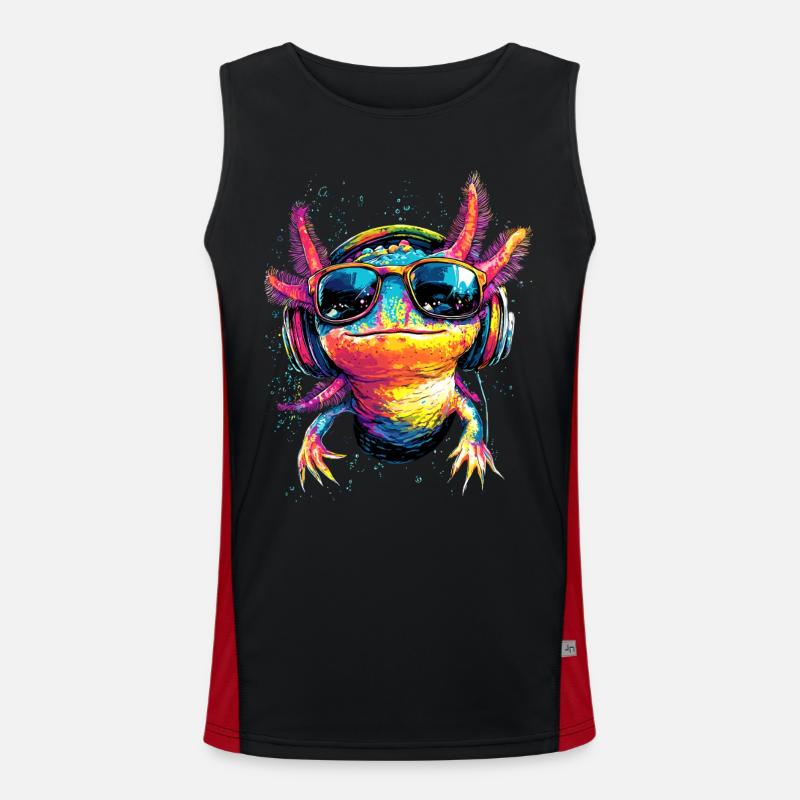Axolotl Petite queue de triton Queue mignon Axolotl Débardeur respirant contrasté Homme 