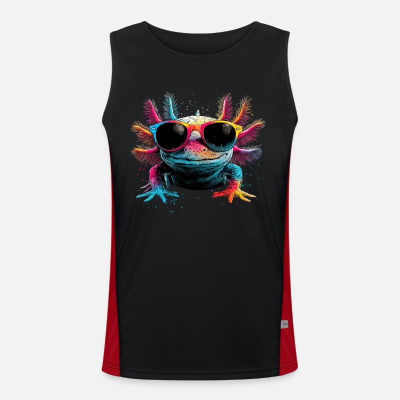 Axolotl Petite queue de triton Queue mignon Axolotl Débardeur respirant contrasté Homme 