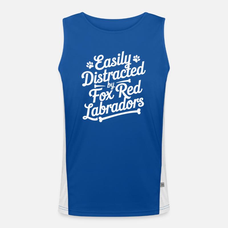 Easily Distracted By Fox Red Labradors Funktionelles Kontrast-Tank Top für Männer 