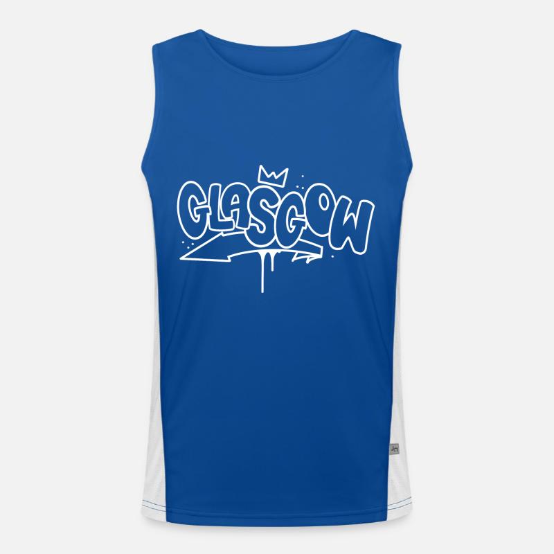 Glasgow Graffiti Funktionelles Kontrast-Tank Top für Männer 