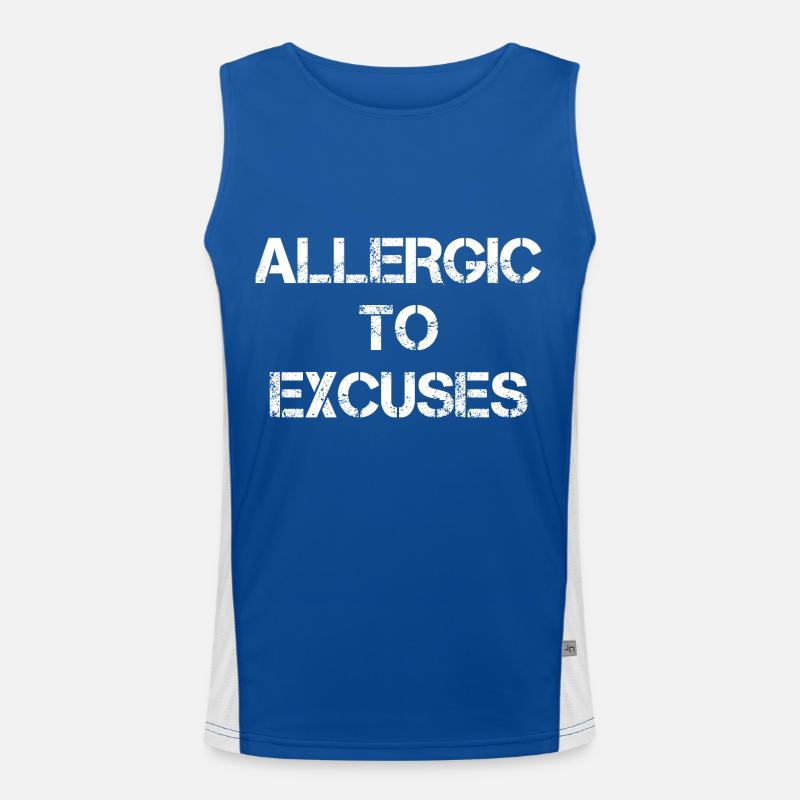 Allergique aux excuses Débardeur respirant contrasté Homme 