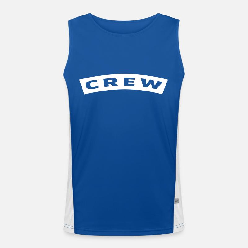 Crew curved patch Men's Functional Contrast Tank Top 