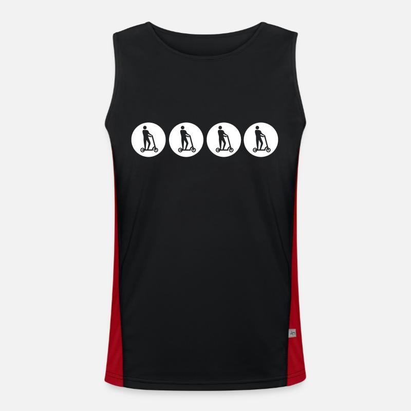 E-Scooter E-Roller Scooter - Men's Functional Contrast Tank Top  - black/red