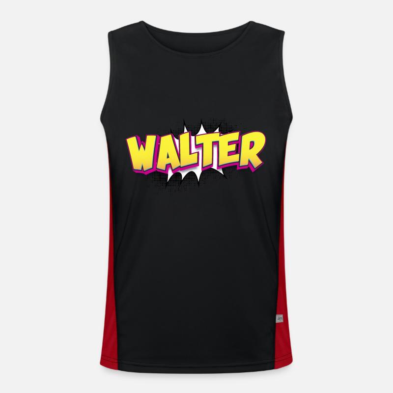 Walter Custom Name Comic Book Style Pop Art, Men's Functional Contrast Tank Top 