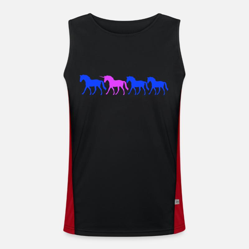 4 Einhörner Team Silhouette Be Different besonders Funktionelles Kontrast-Tank Top für Männer 
