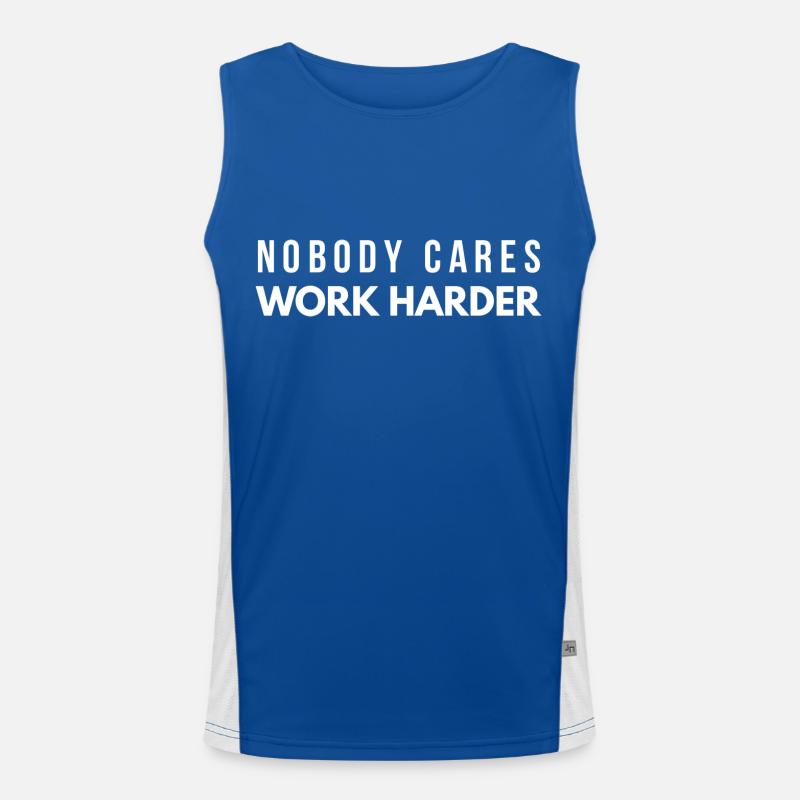 Nobody Cares Work Harder Men's Functional Contrast Tank Top 