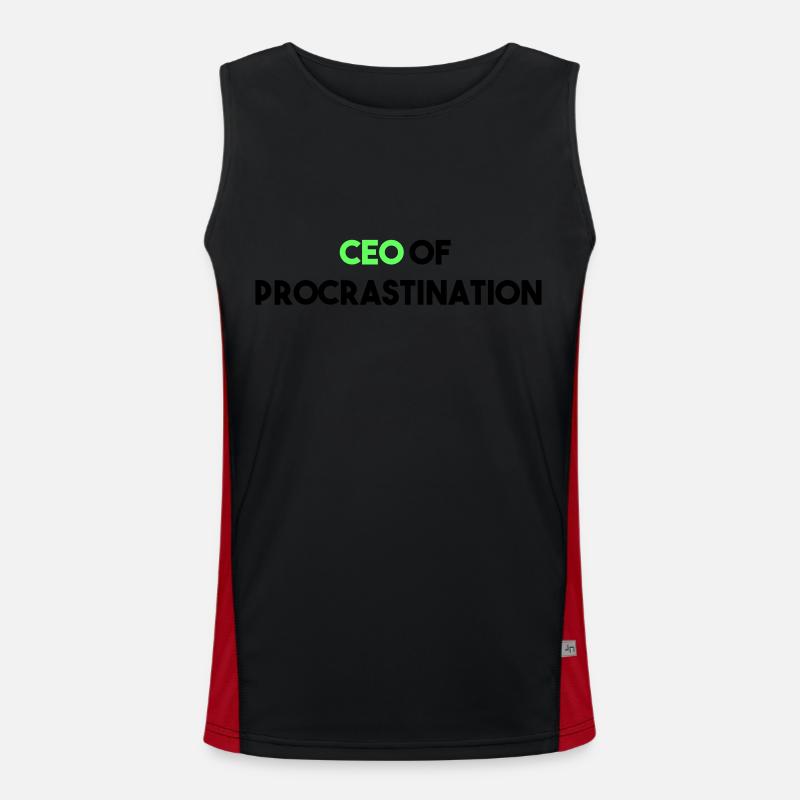 CEO VON PROCRASTINATION Funktionelles Kontrast-Tank Top für Männer 
