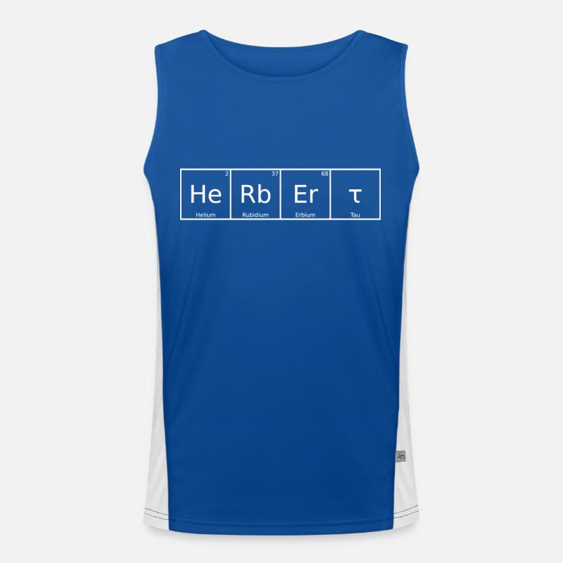 Herbert Surname First Name Chemistry Periodic Table Element Men's Functional Contrast Tank Top 