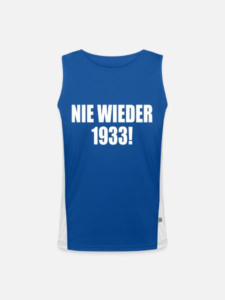 Never again 1933 - Men's Functional Contrast Tank Top  - royal/white - Front