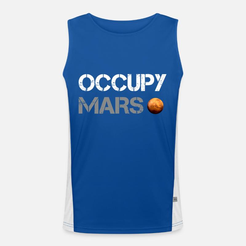 Occupy Mars Planet Space Explor Raketenwissenschaft Funktionelles Kontrast-Tank Top für Männer 