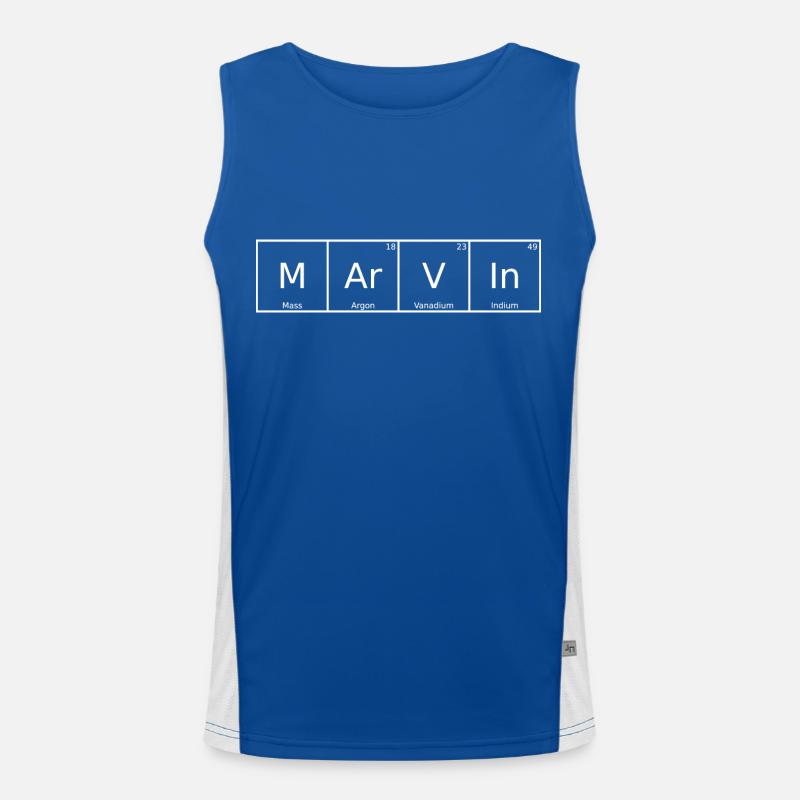Marvin Name First Name Chemistry Periodic Table Elements Men's Functional Contrast Tank Top 