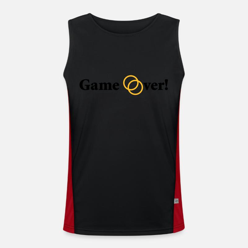 Game over Junggesellenabschied Funktionelles Kontrast-Tank Top für Männer 