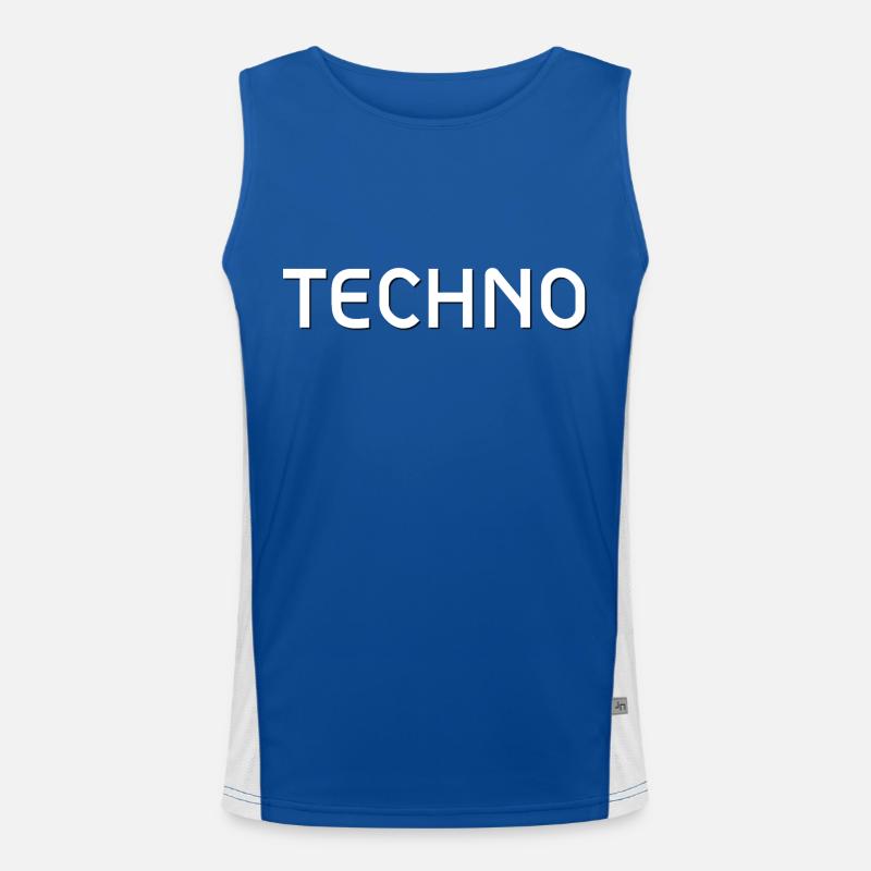 Techno-White Funktionelles Kontrast-Tank Top für Männer 
