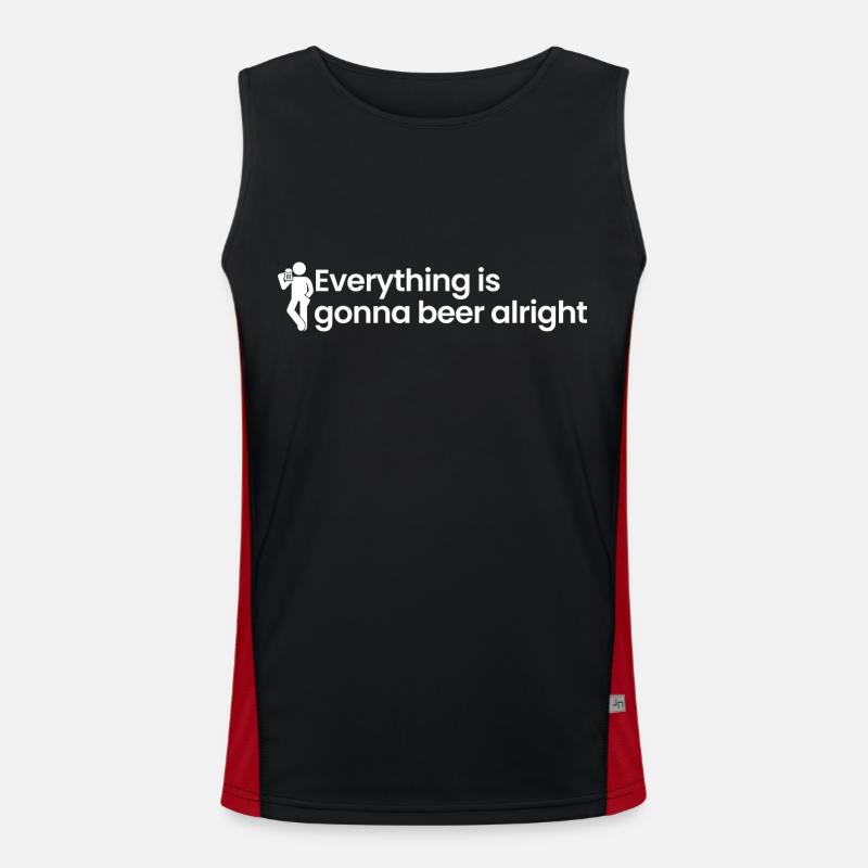 Everything Is Gonna Beer Alright - Men's Functional Contrast Tank Top  - black/red