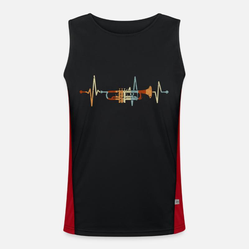 Trompete Herzschlag Musiker Trompeter Blasmusik Funktionelles Kontrast-Tank Top für Männer 