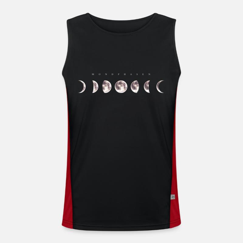 Mondphasen inverted - Mond Himmel Kunst Funktionelles Kontrast-Tank Top für Männer 