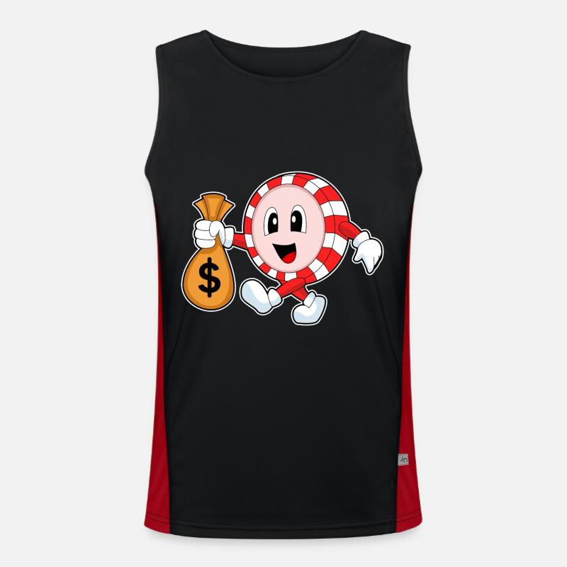 Poker Chips Poker - Men's Functional Contrast Tank Top  - black/red