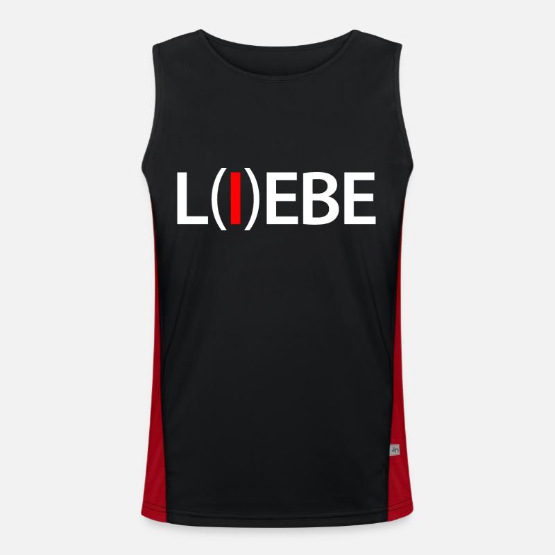 Liebe lebe - Lebe die Liebe Funktionelles Kontrast-Tank Top für Männer 