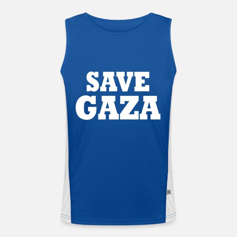Save gaza Men's Functional Contrast Tank Top 