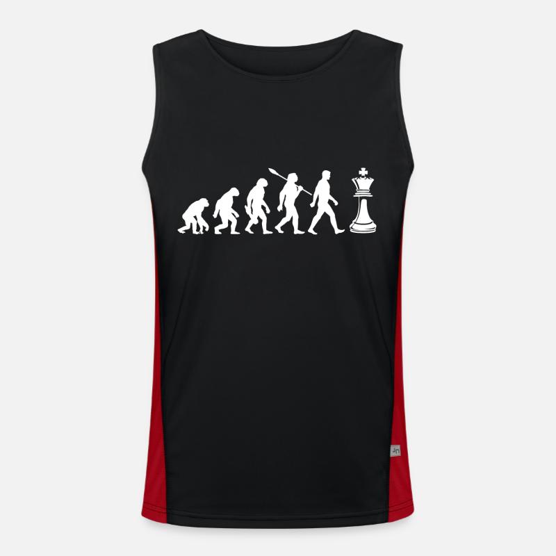 Evolution - Échecs - Joueurs d’échecs - Débardeur respirant contrasté Homme  - noir/rouge