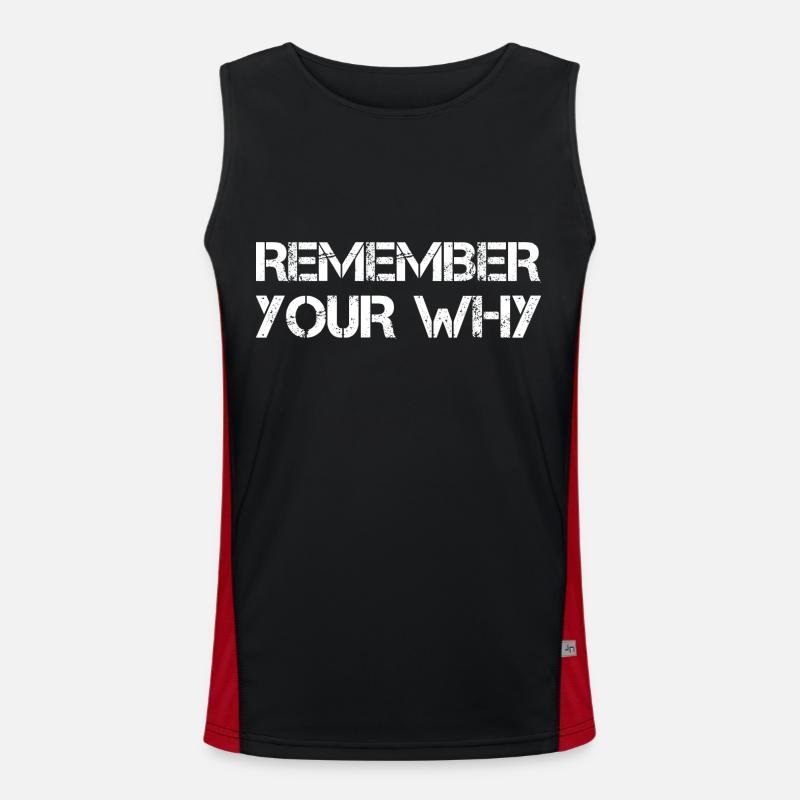 Remember Your Why - Men's Functional Contrast Tank Top  - black/red