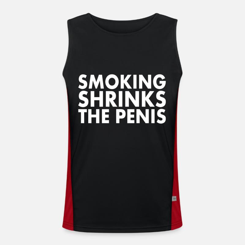 Smoking shrinks the penis - Men's Functional Contrast Tank Top  - black/red
