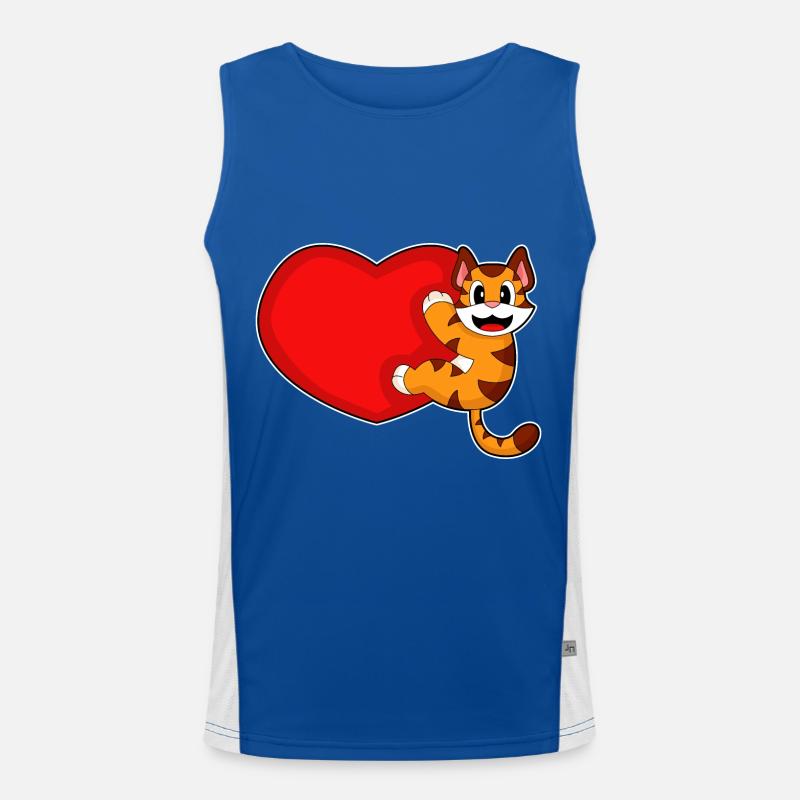 Tiger Herz Funktionelles Kontrast-Tank Top für Männer 
